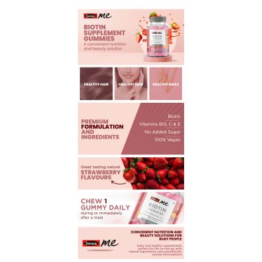 Swisse: Biotin Gummies - Pack of 2 - 30 Gummies